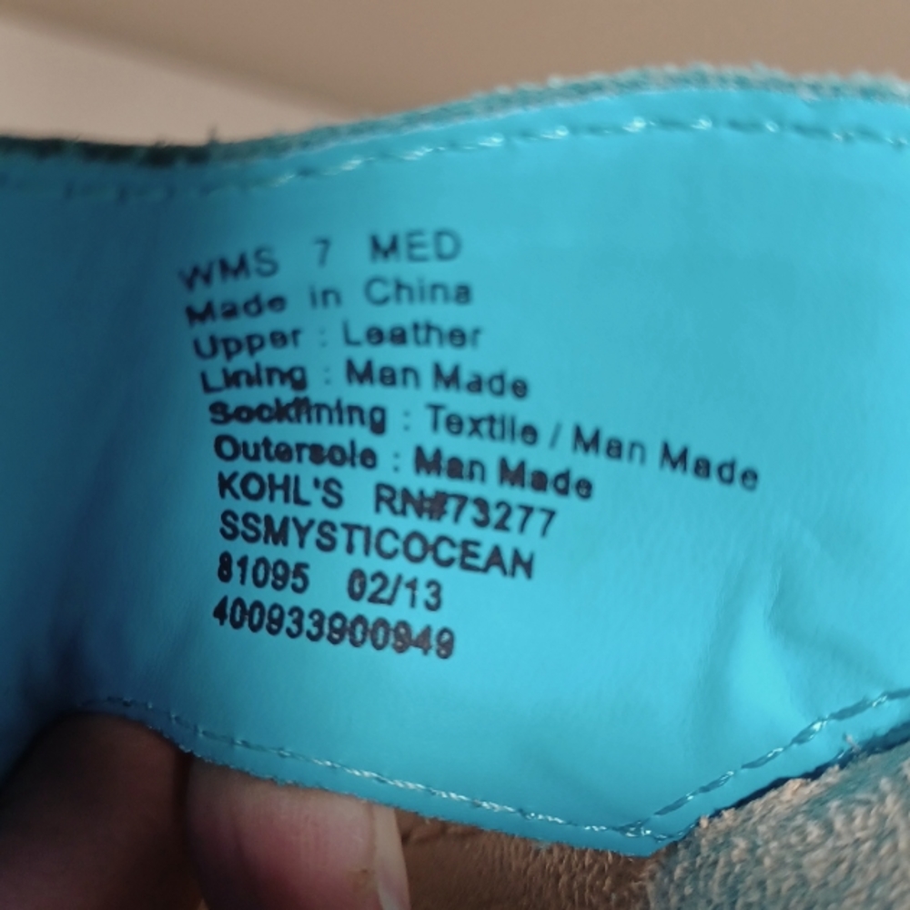 Sz 7 Dressy Turquoise Leather sole(sense)ability Sandals by Croft & Barrow - Picture 7 of 7
